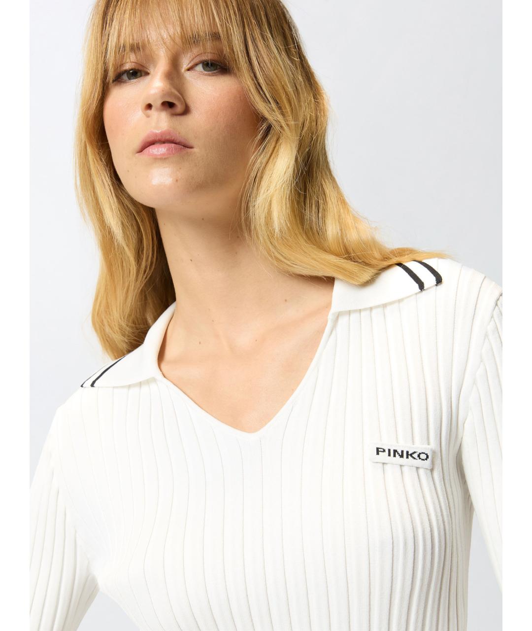 PINKO Белый вискозный джемпер / свитер, фото 6