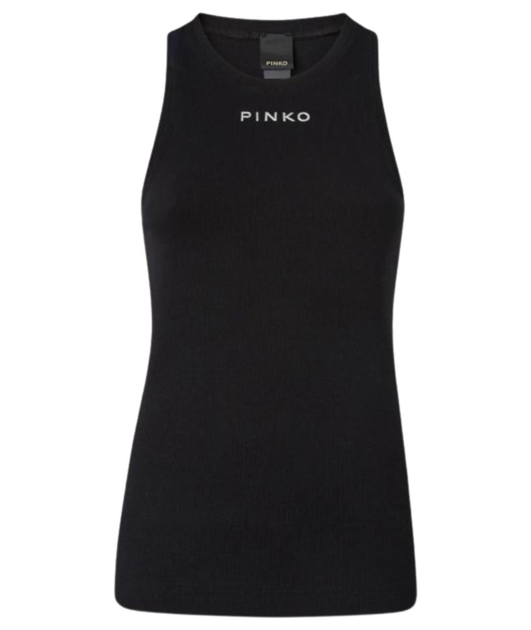 PINKO Черная хлопковая майка, фото 1