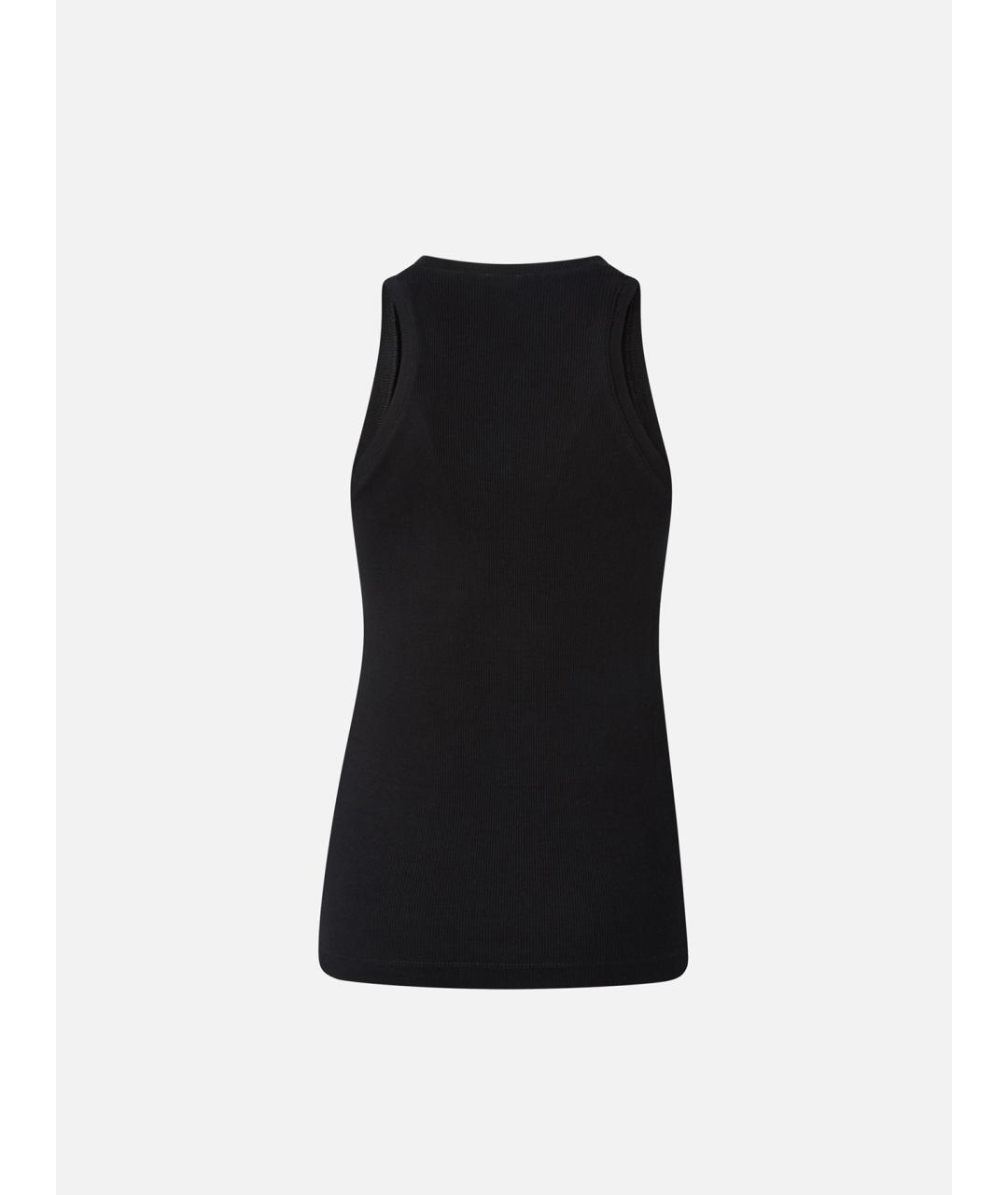 PINKO Черная хлопковая майка, фото 2