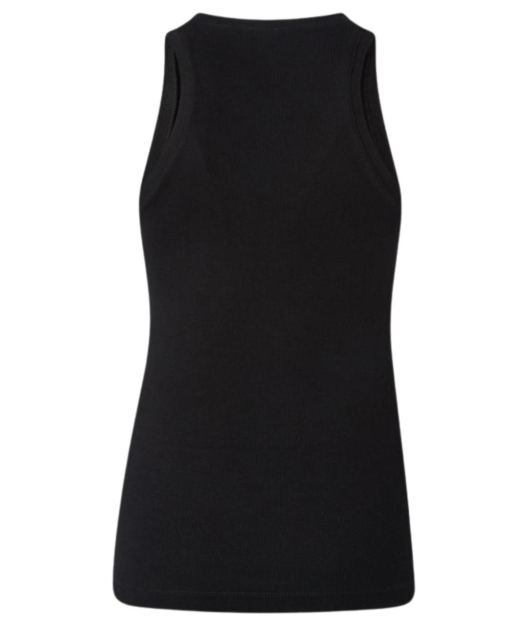 PINKO Черная хлопковая майка, фото 2