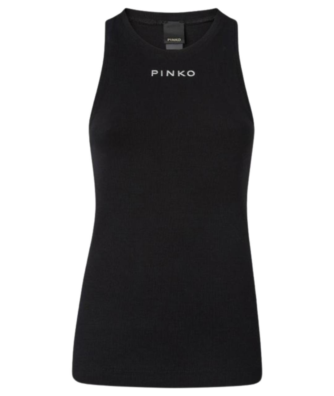 PINKO Черная хлопковая майка, фото 1