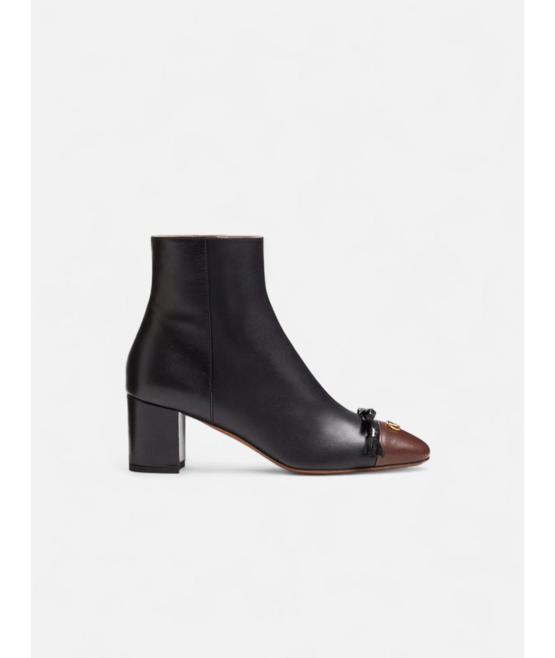 VALENTINO Черные кожаные ботильоны, фото 4