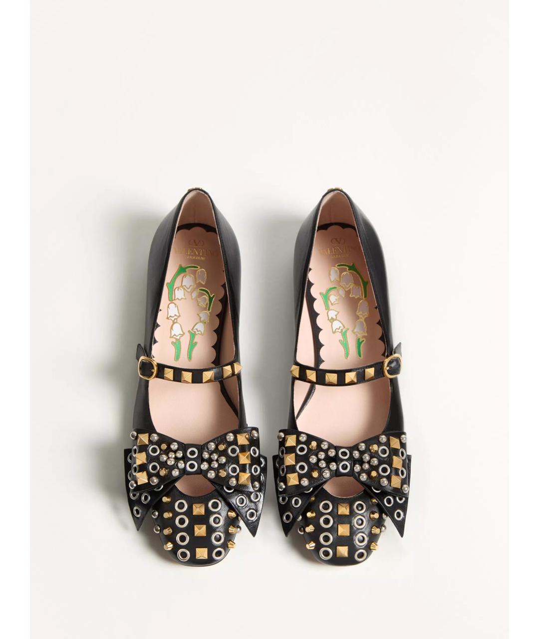 VALENTINO Черные кожаные балетки, фото 3