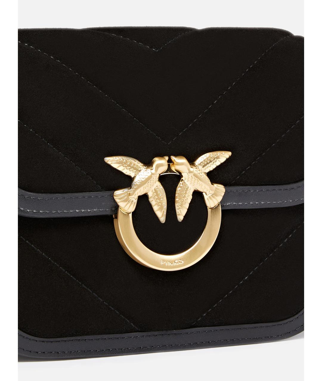 PINKO Черная кожаная сумка через плечо, фото 4