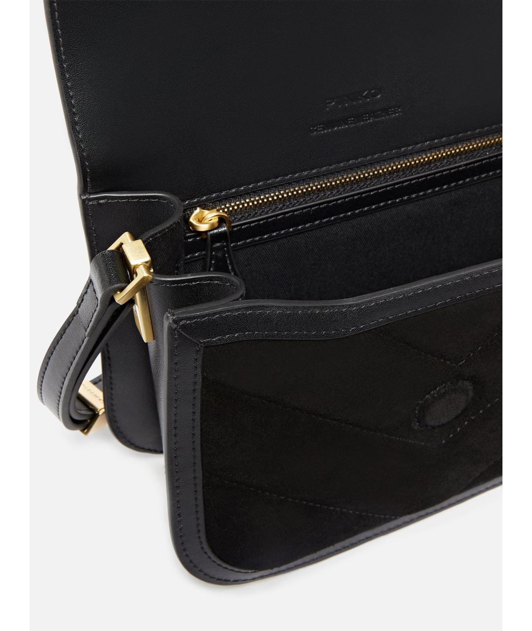 PINKO Черная кожаная сумка через плечо, фото 5