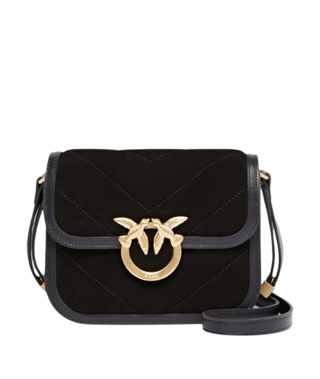 PINKO Черная кожаная сумка через плечо, фото 1