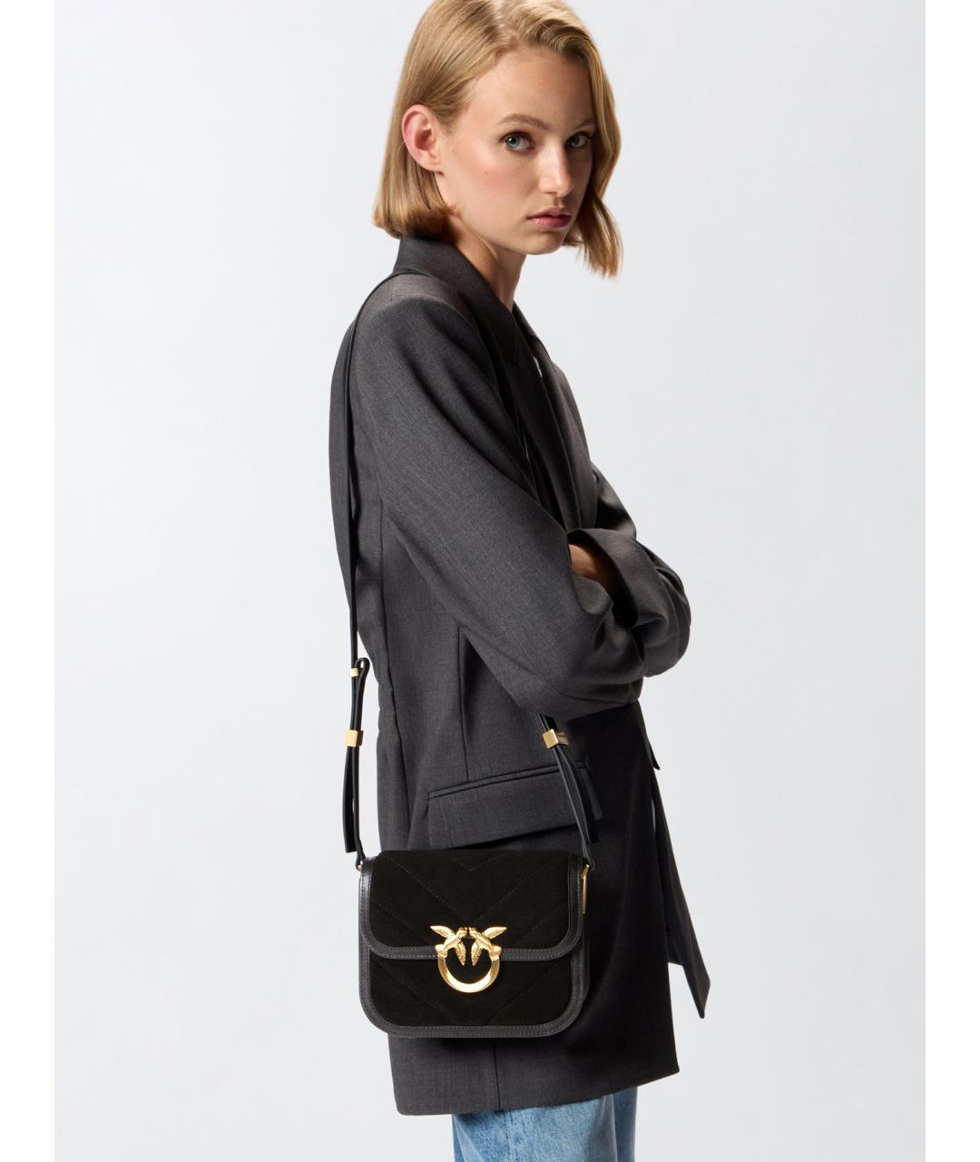 PINKO Черная кожаная сумка через плечо, фото 2