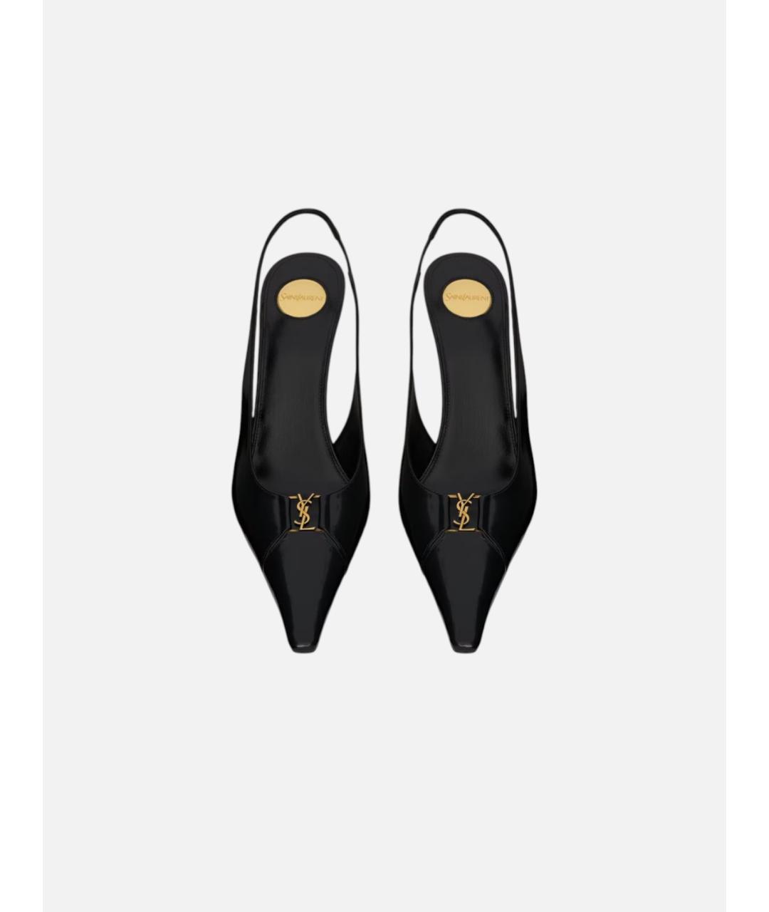 SAINT LAURENT Черные кожаные туфли, фото 3