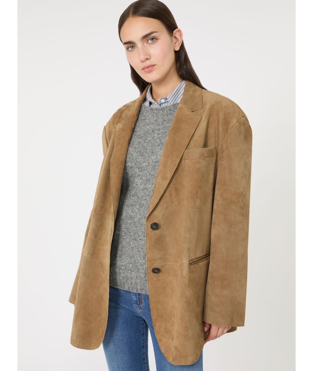 WEEKEND MAX MARA Черный замшевый жакет/пиджак, фото 5