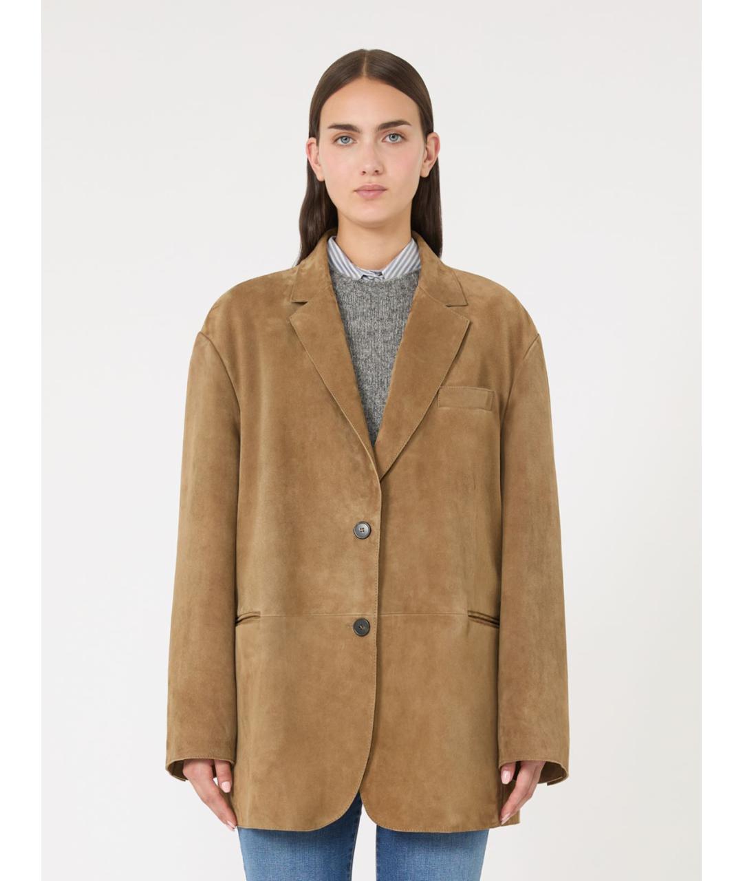 WEEKEND MAX MARA Черный замшевый жакет/пиджак, фото 4