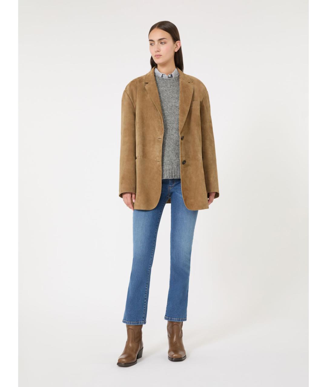 WEEKEND MAX MARA Черный замшевый жакет/пиджак, фото 2