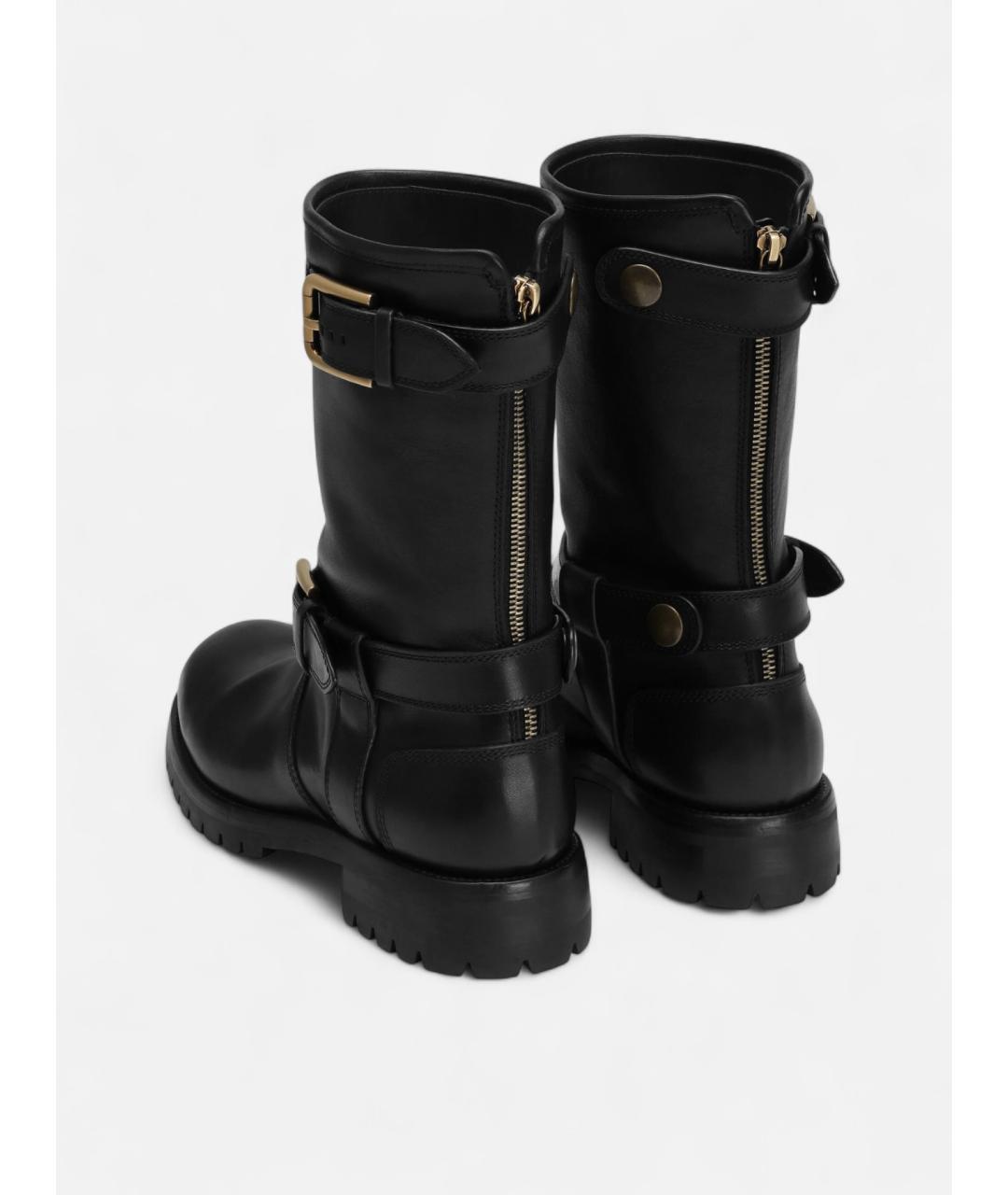 DOLCE&GABBANA Черные кожаные ботинки, фото 3
