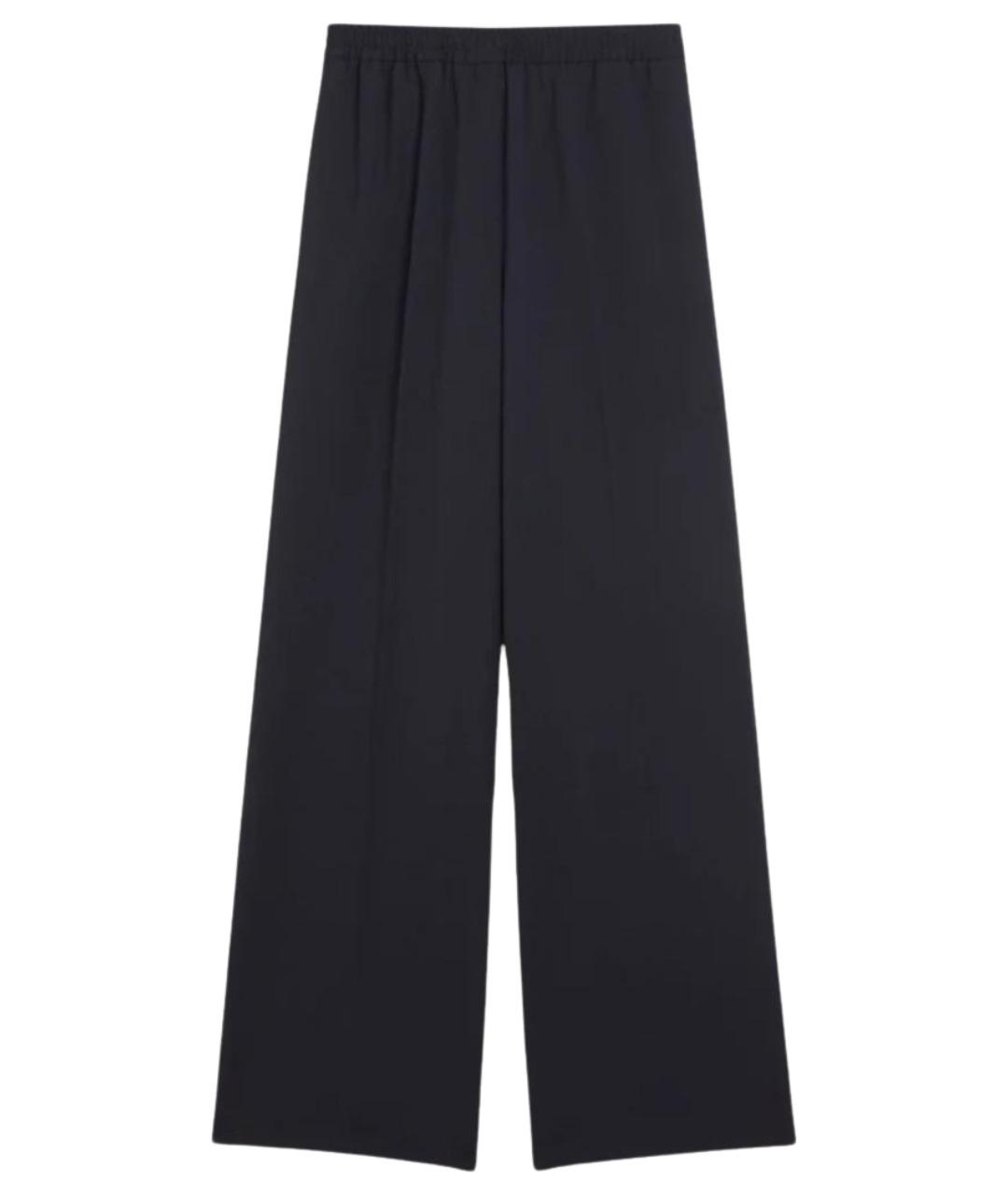 WEEKEND MAX MARA Черные шерстяные брюки широкие, фото 1