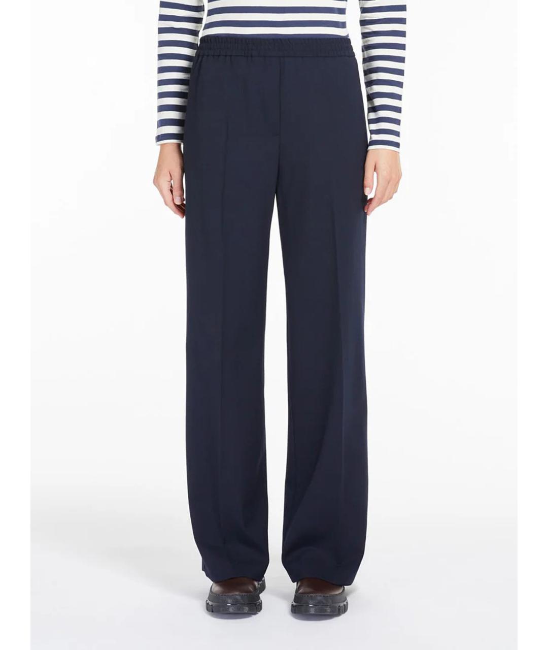 WEEKEND MAX MARA Черные шерстяные брюки широкие, фото 2