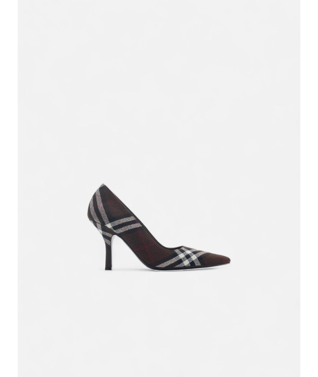 BURBERRY Коричневые текстильные туфли, фото 5