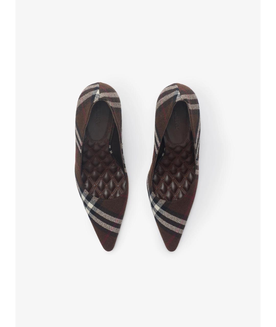 BURBERRY Коричневые текстильные туфли, фото 4