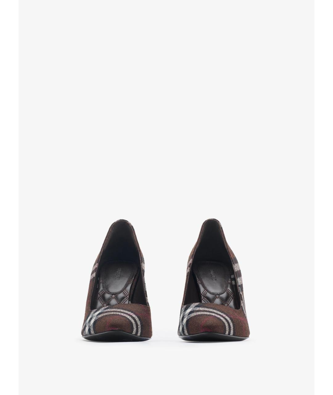 BURBERRY Коричневые текстильные туфли, фото 2