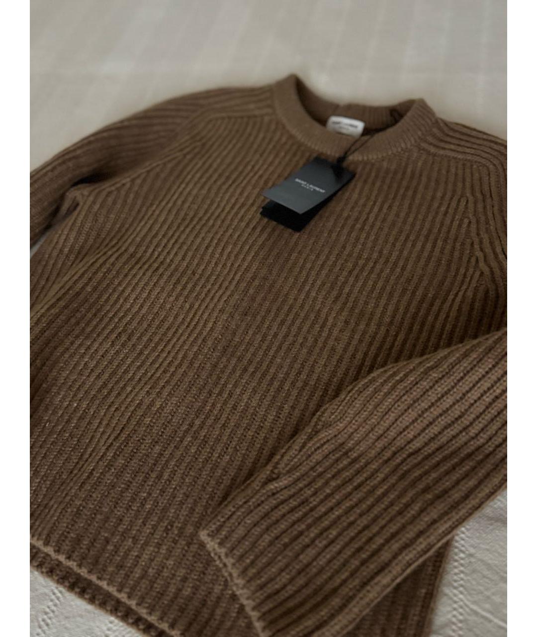 SAINT LAURENT Бежевый шерстяной джемпер / свитер, фото 6