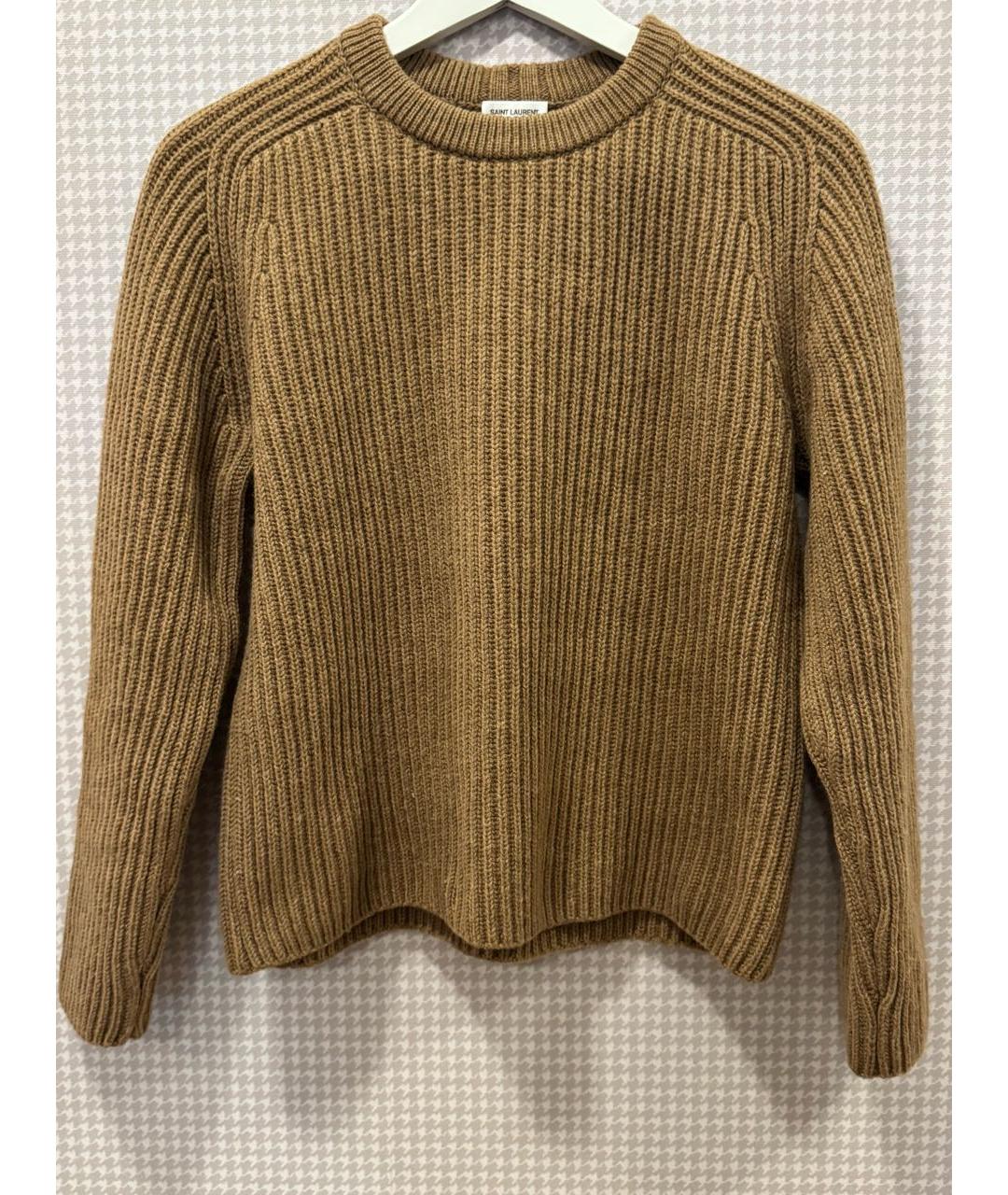 SAINT LAURENT Бежевый шерстяной джемпер / свитер, фото 7