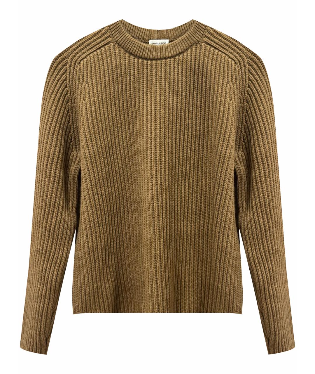 SAINT LAURENT Бежевый шерстяной джемпер / свитер, фото 1