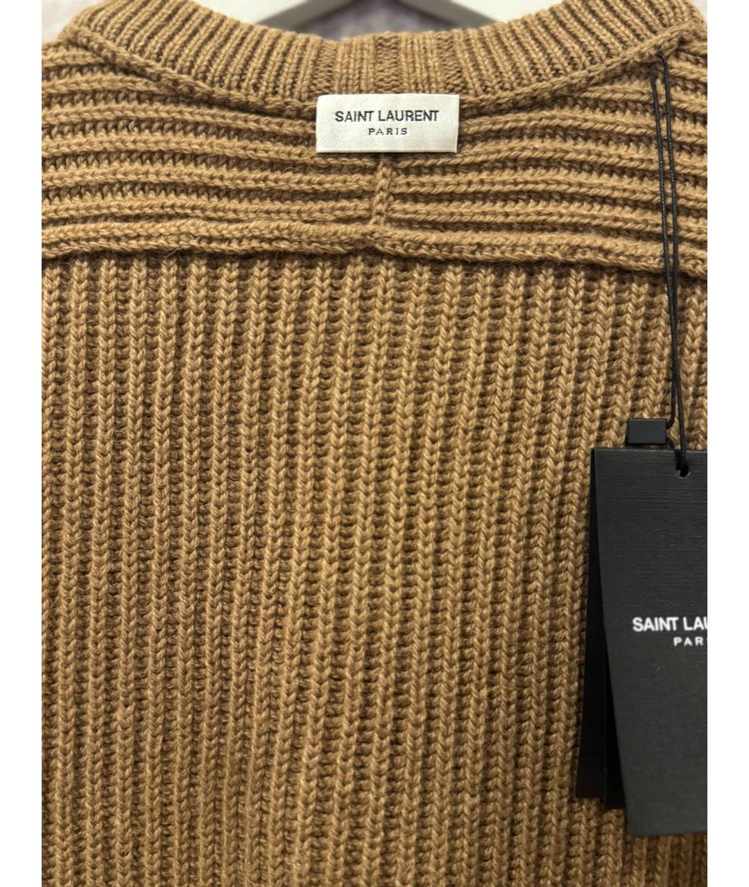 SAINT LAURENT Бежевый шерстяной джемпер / свитер, фото 3