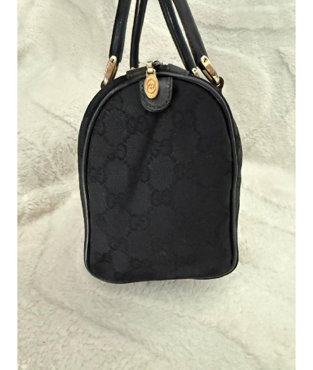 GUCCI Черная тканевая сумка с короткими ручками, фото 6