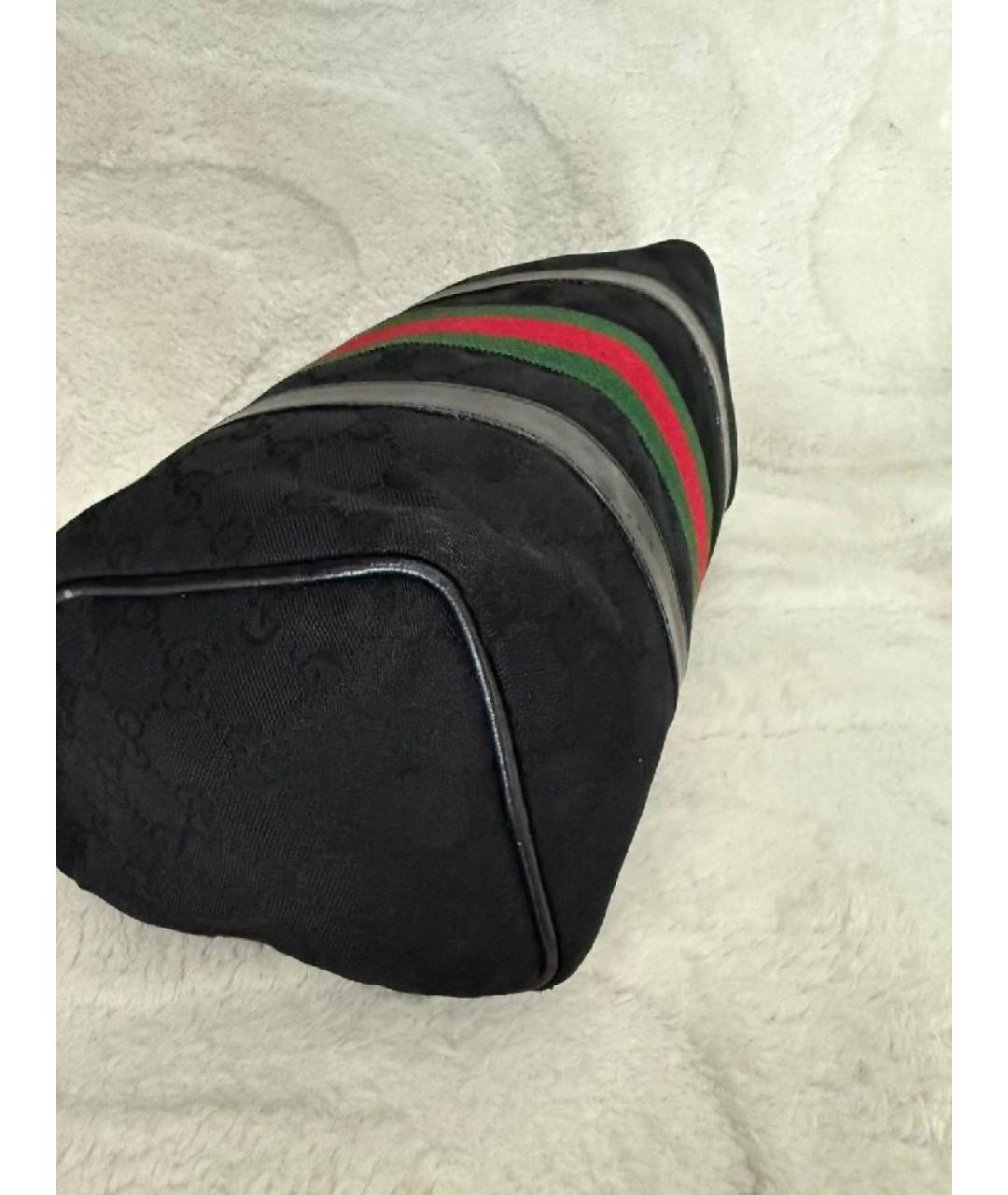 GUCCI Черная тканевая сумка с короткими ручками, фото 5