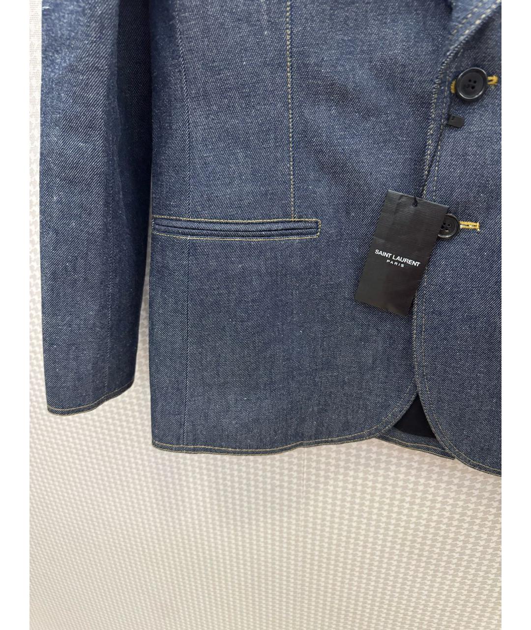 SAINT LAURENT Синий деним жакет/пиджак, фото 4