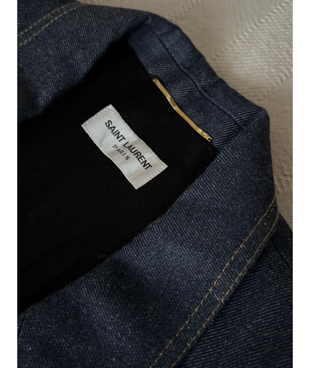 SAINT LAURENT Синий деним жакет/пиджак, фото 5