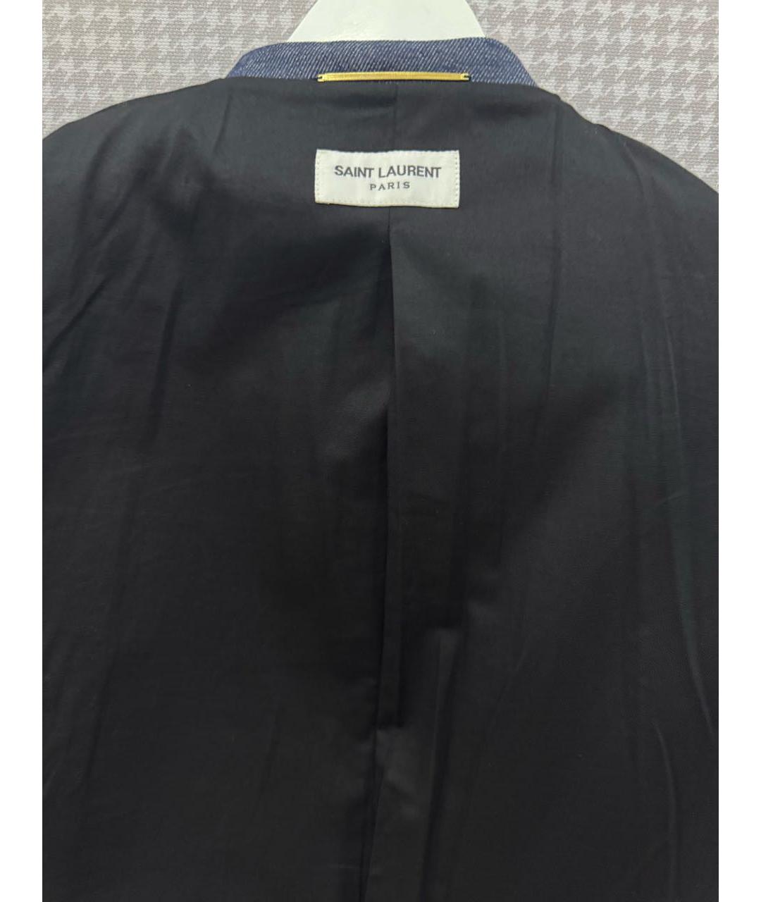 SAINT LAURENT Синий деним жакет/пиджак, фото 3