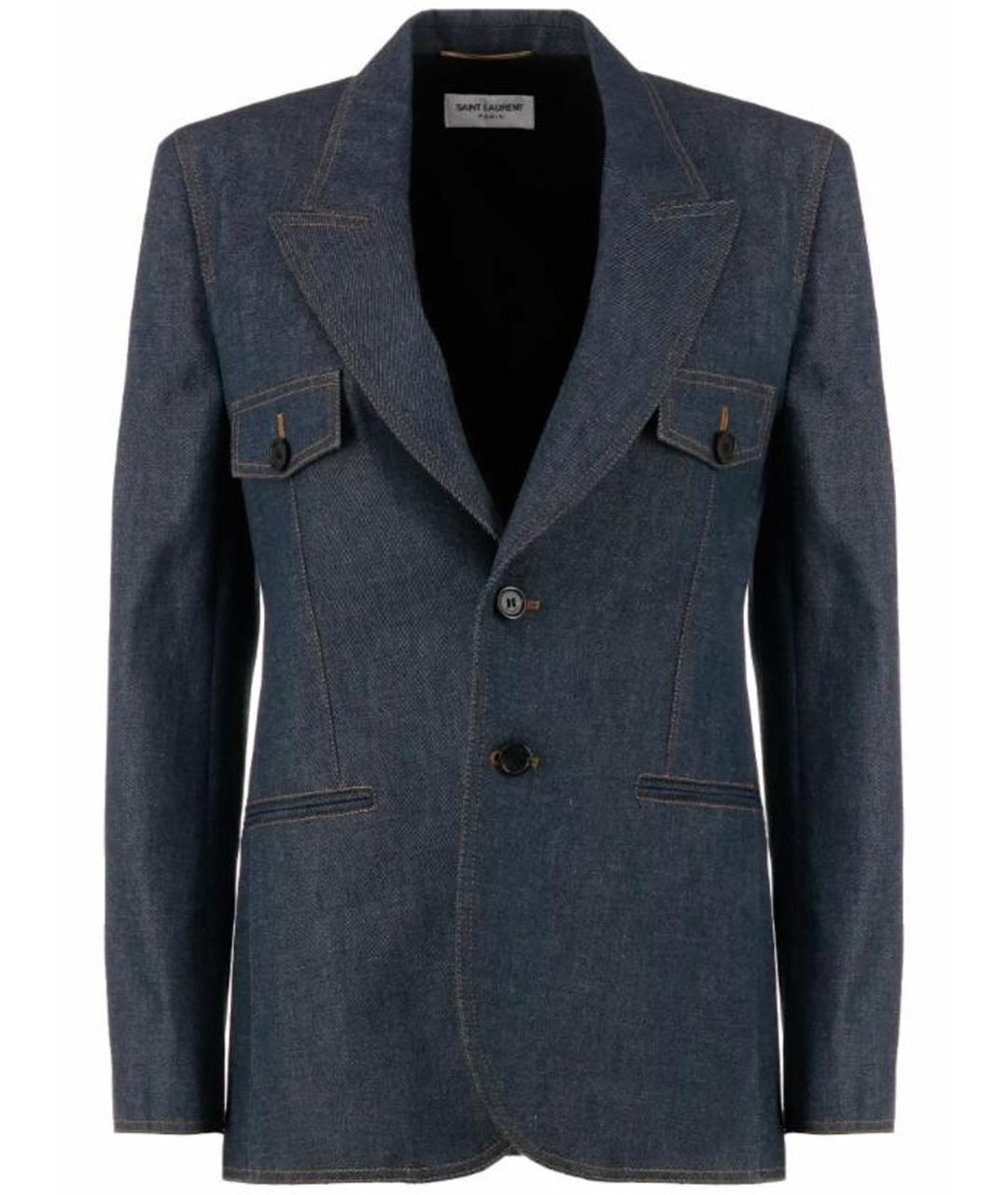 SAINT LAURENT Синий деним жакет/пиджак, фото 1