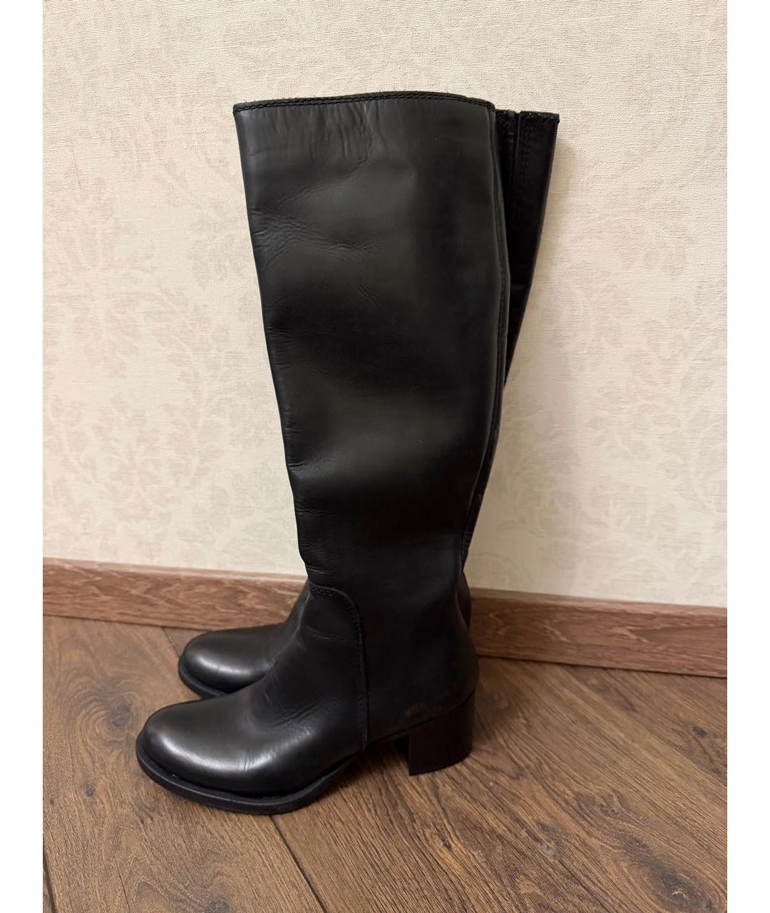 BALDININI Черные кожаные сапоги, фото 9
