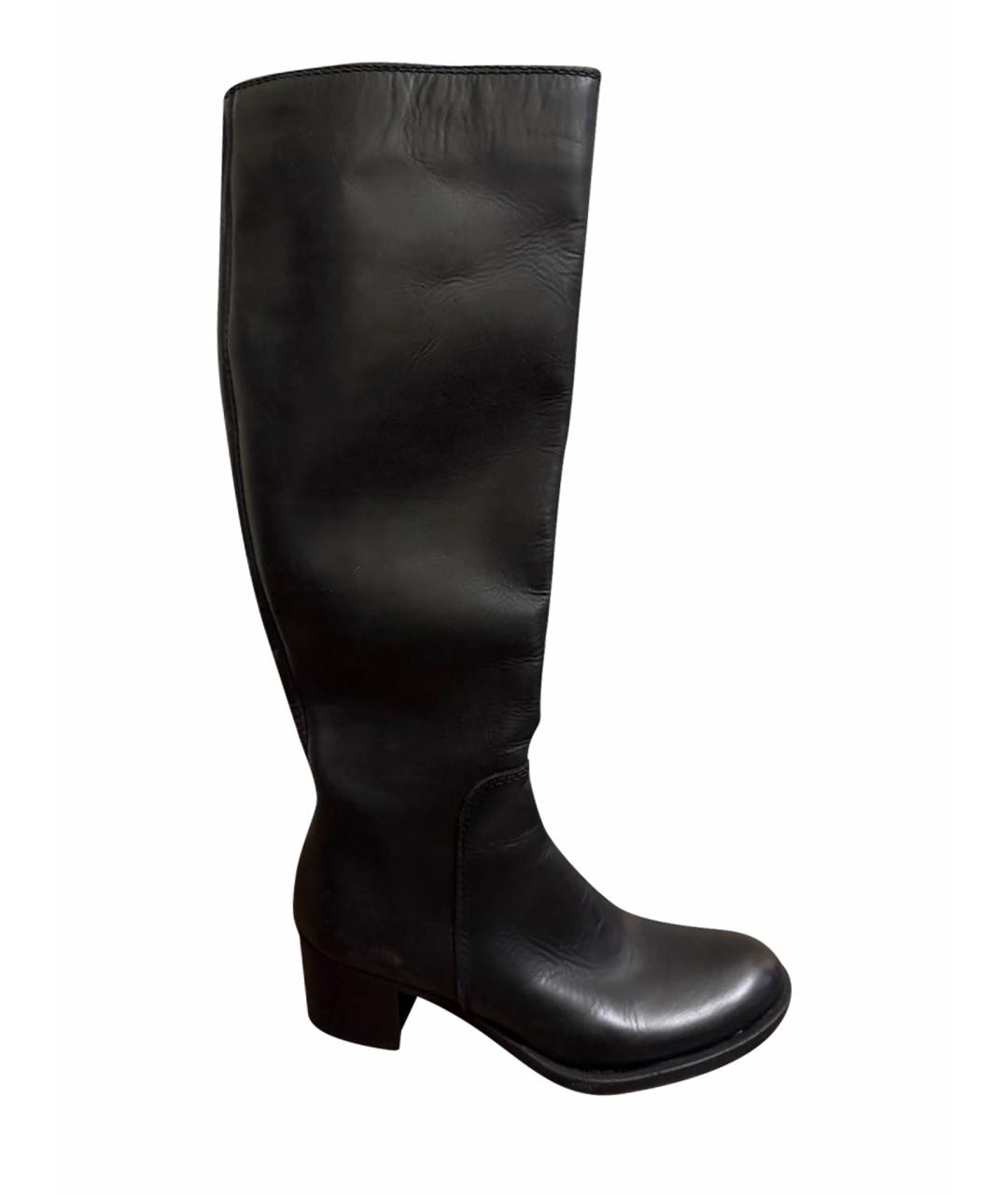 BALDININI Черные кожаные сапоги, фото 1