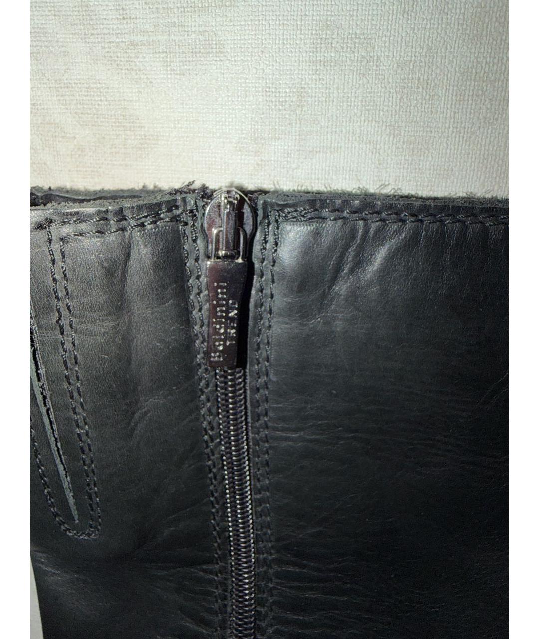 BALDININI Черные кожаные сапоги, фото 6