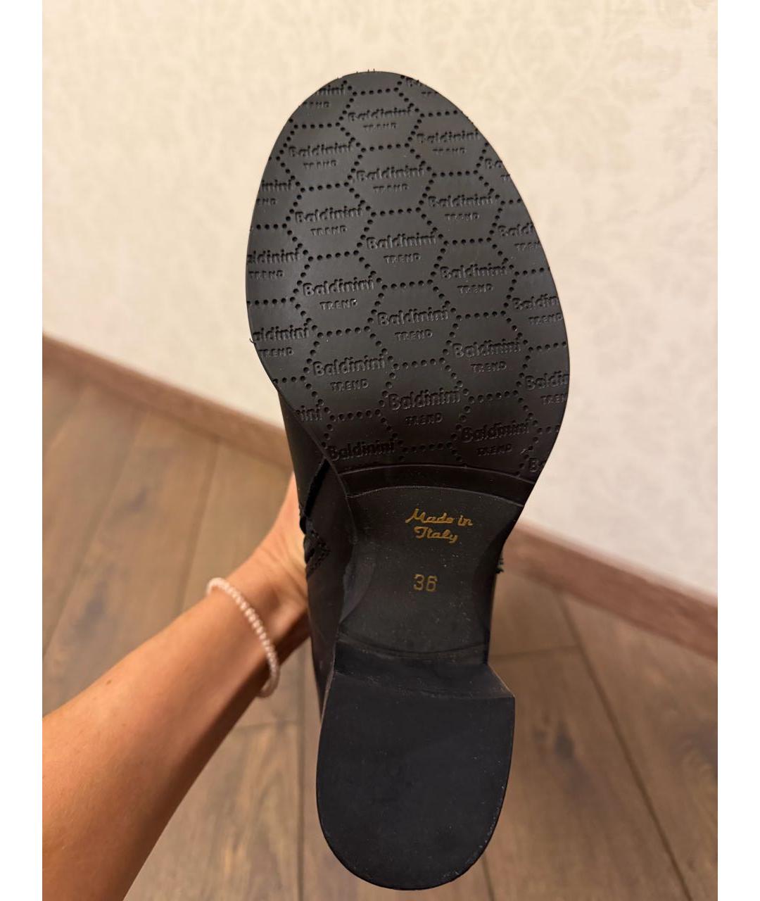 BALDININI Черные кожаные сапоги, фото 8