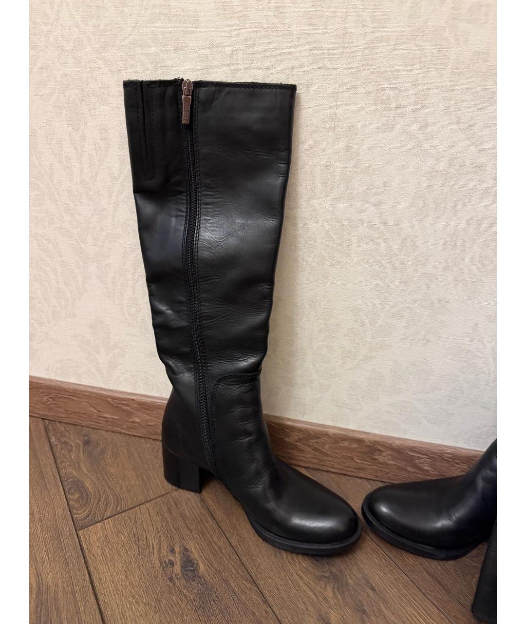 BALDININI Черные кожаные сапоги, фото 7