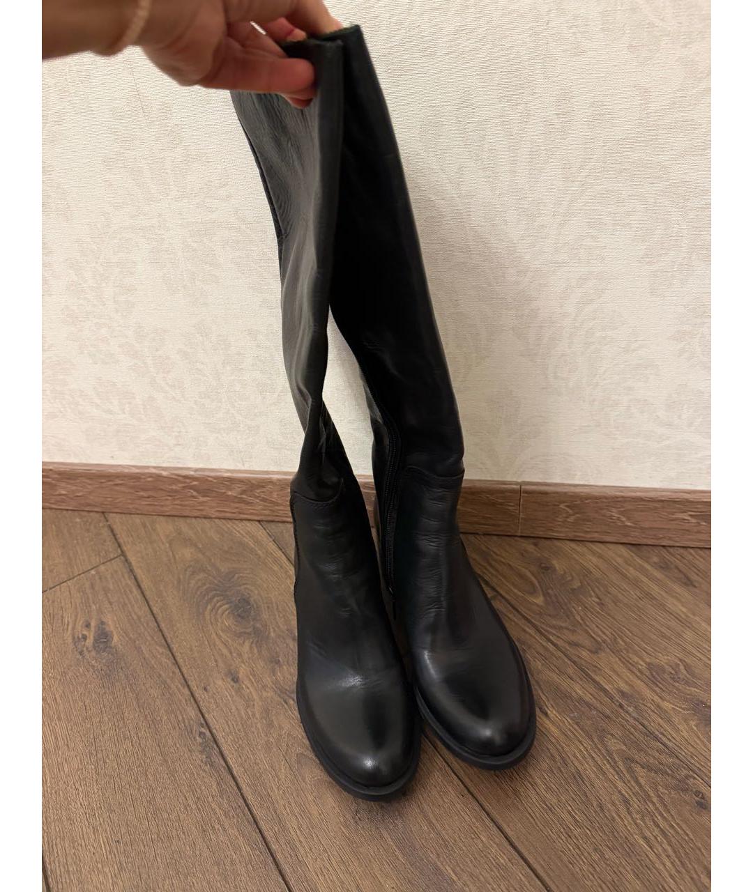BALDININI Черные кожаные сапоги, фото 3