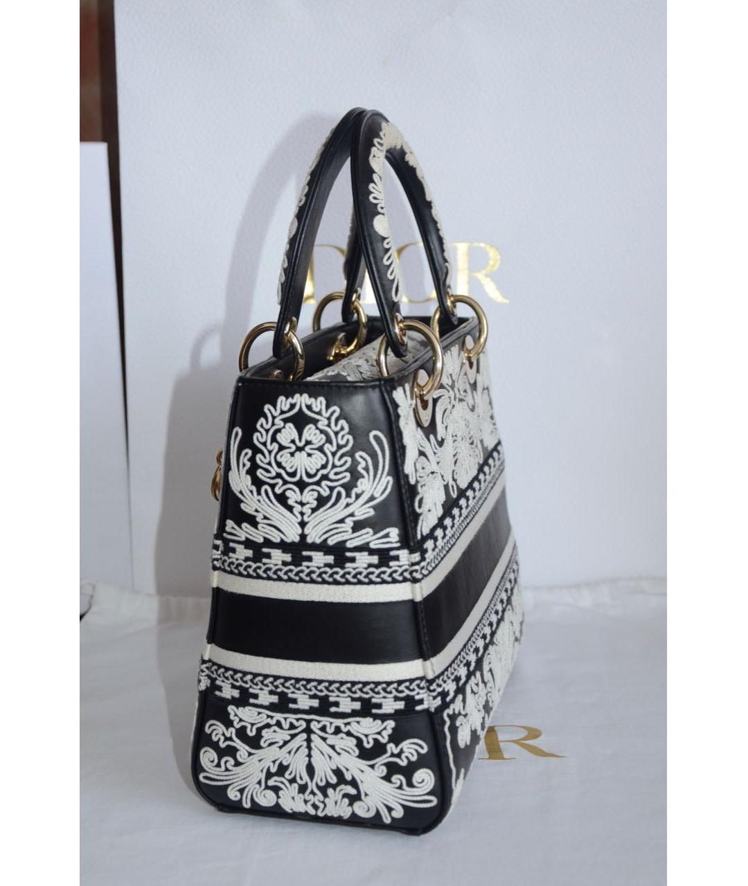 CHRISTIAN DIOR Черная кожаная сумка с короткими ручками, фото 6