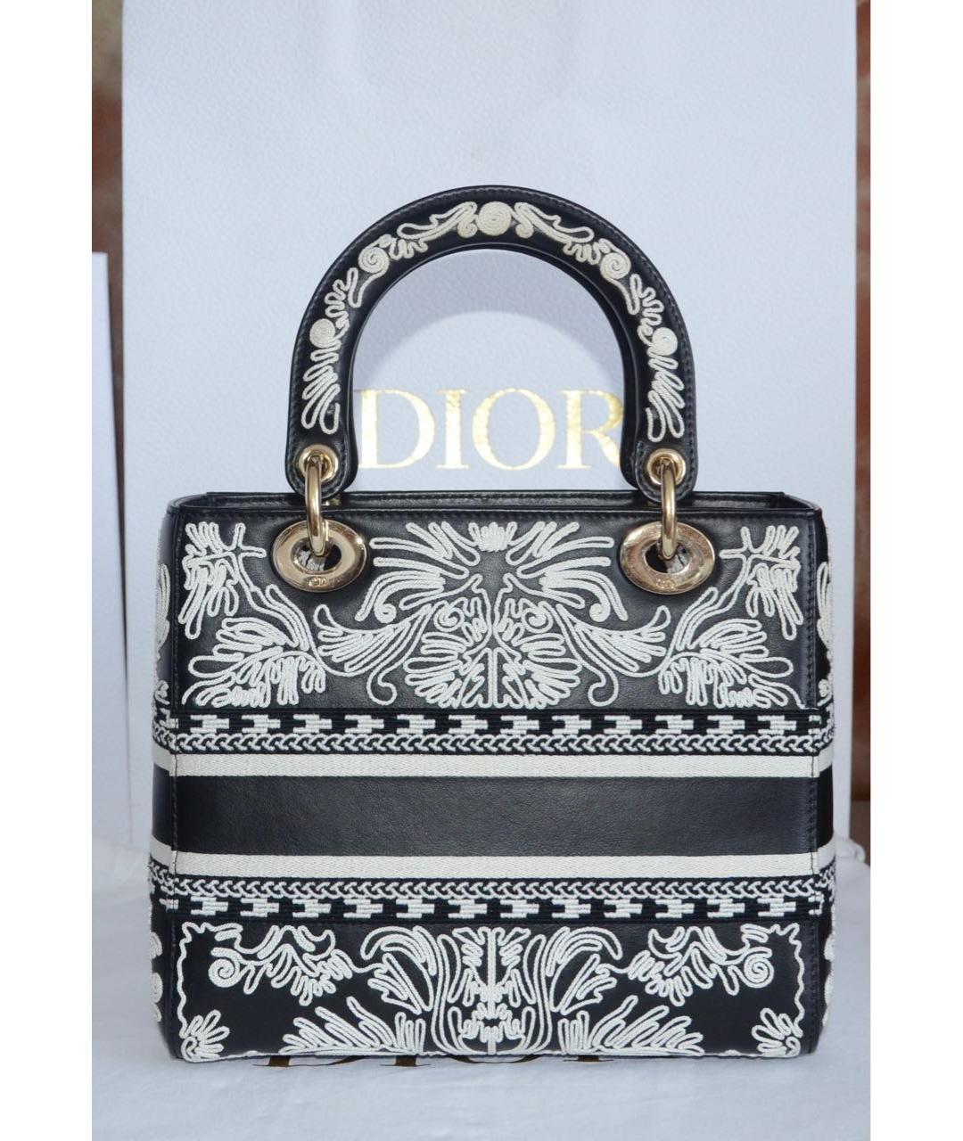 CHRISTIAN DIOR Черная кожаная сумка с короткими ручками, фото 4