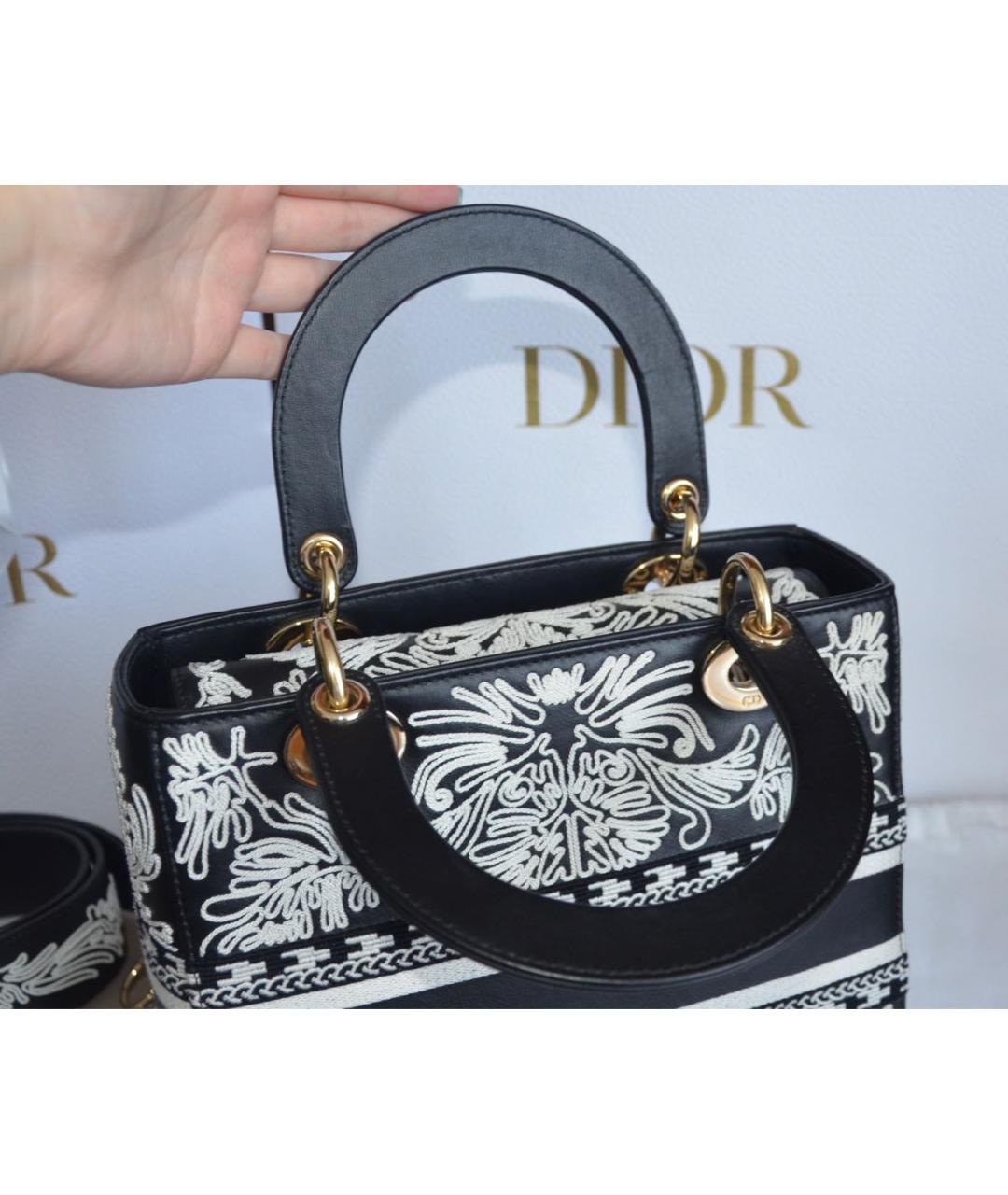 CHRISTIAN DIOR Черная кожаная сумка с короткими ручками, фото 7