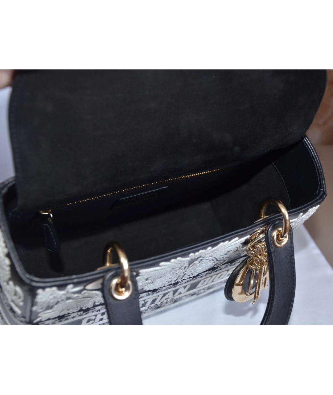 CHRISTIAN DIOR Черная кожаная сумка с короткими ручками, фото 8