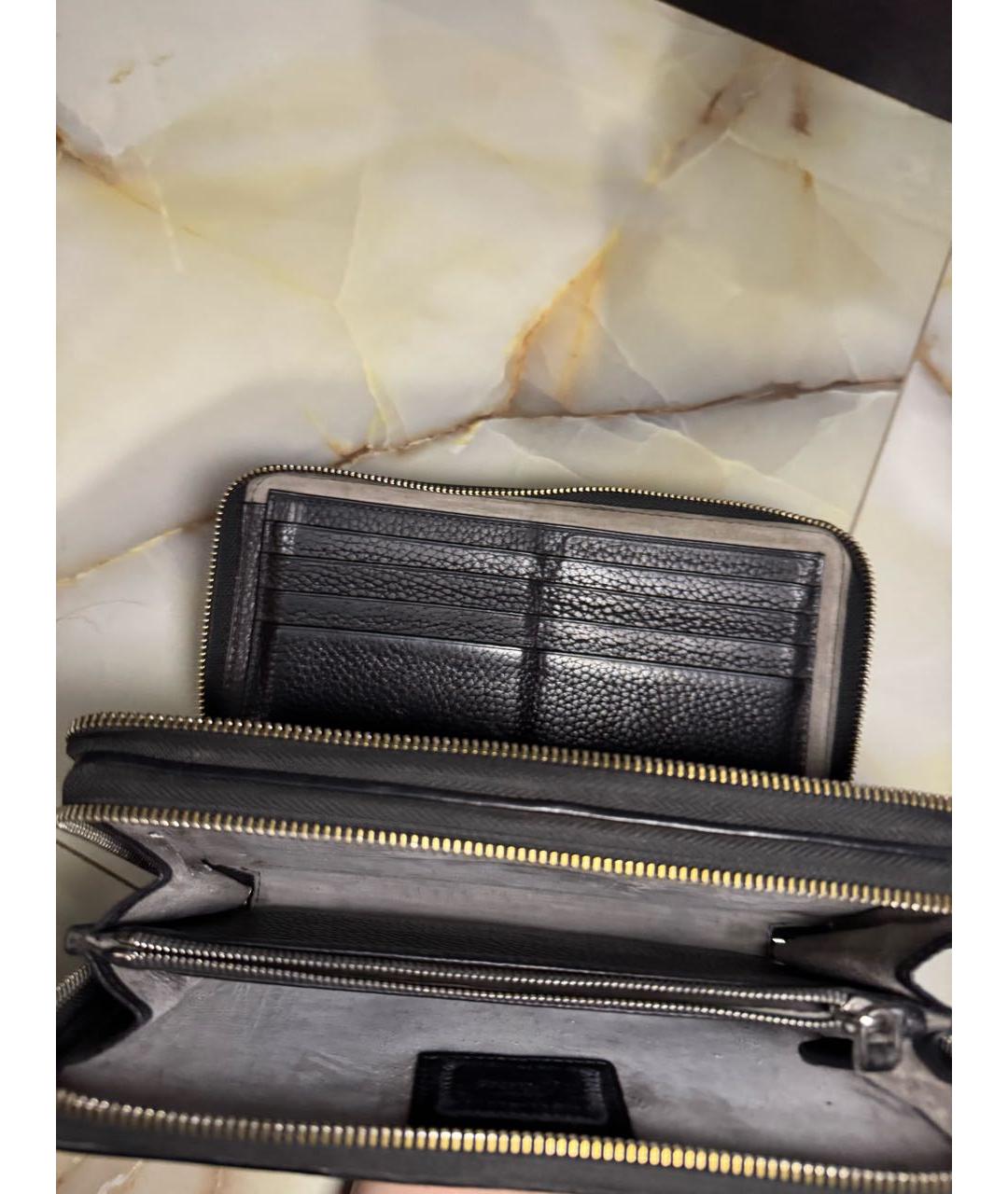 BRIONI Черная кожаная барсетка, фото 4