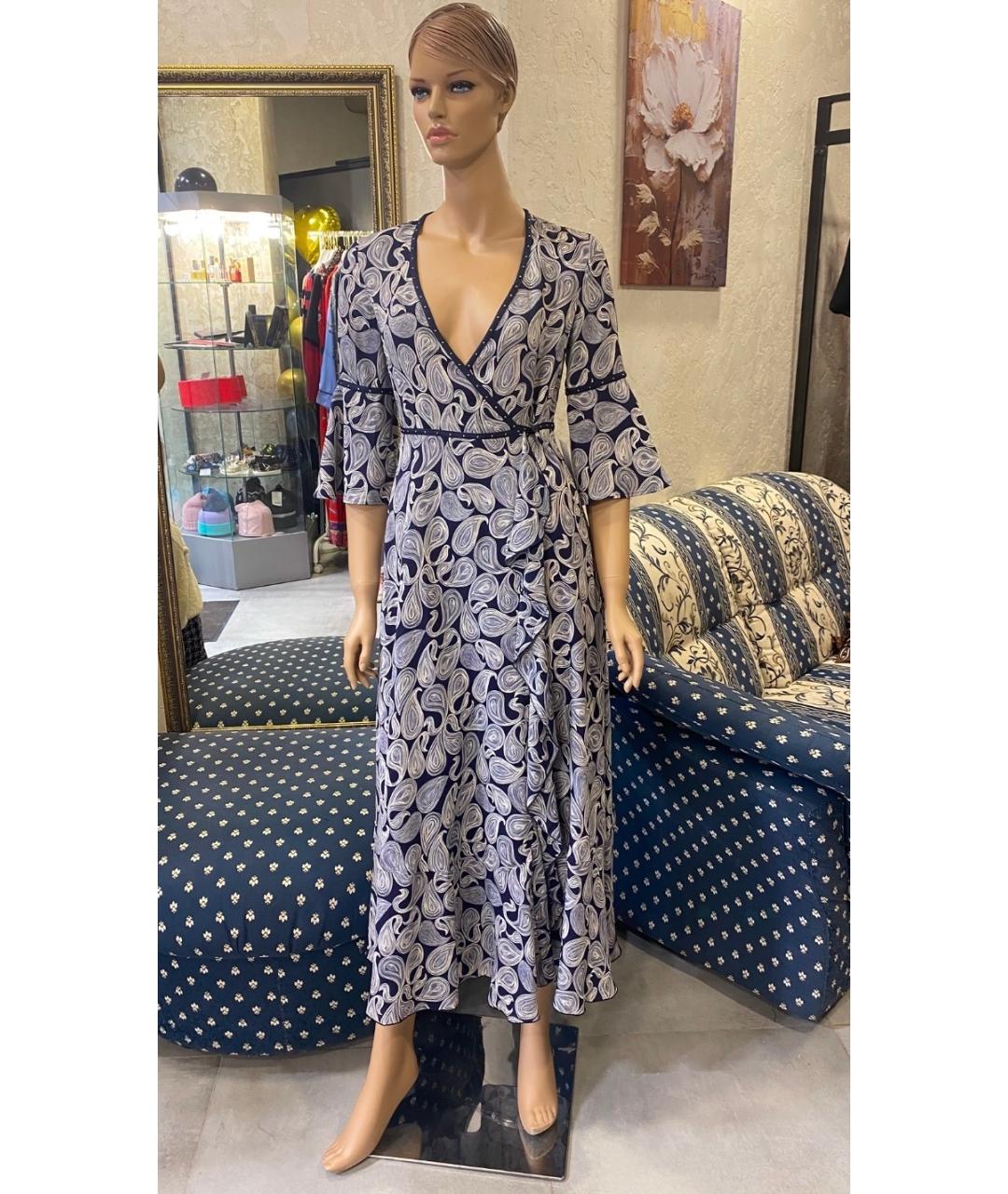 MAX&CO Темно-синее вискозное повседневное платье, фото 5