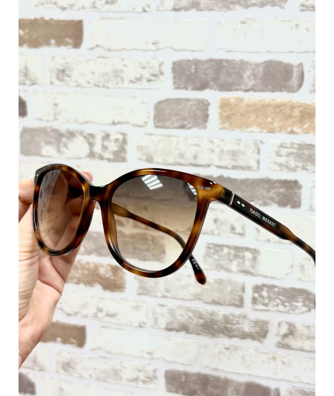 ISABEL MARANT Коричневые пластиковые солнцезащитные очки, фото 3