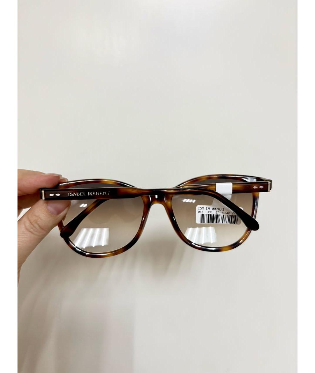 ISABEL MARANT Коричневые пластиковые солнцезащитные очки, фото 5