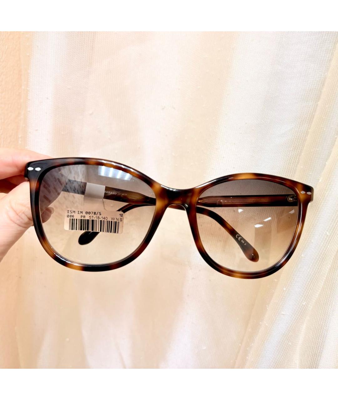 ISABEL MARANT Коричневые пластиковые солнцезащитные очки, фото 2