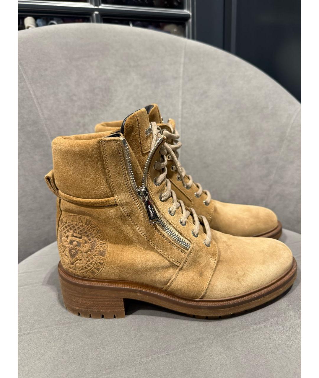 BALMAIN Бежевые замшевые ботинки, фото 7