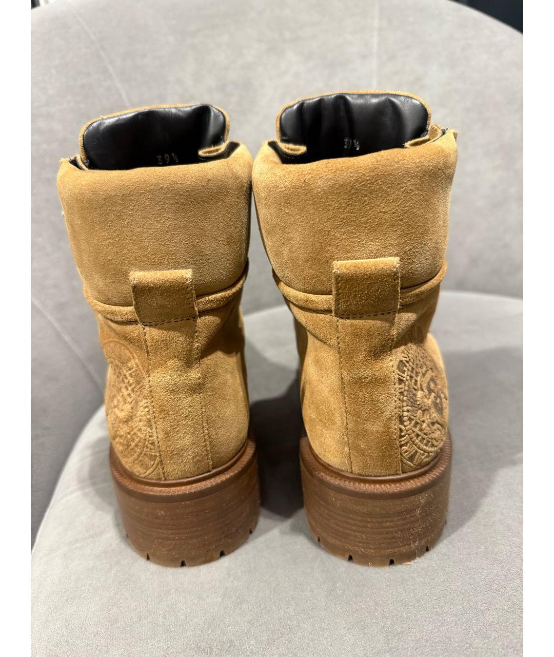 BALMAIN Бежевые замшевые ботинки, фото 4