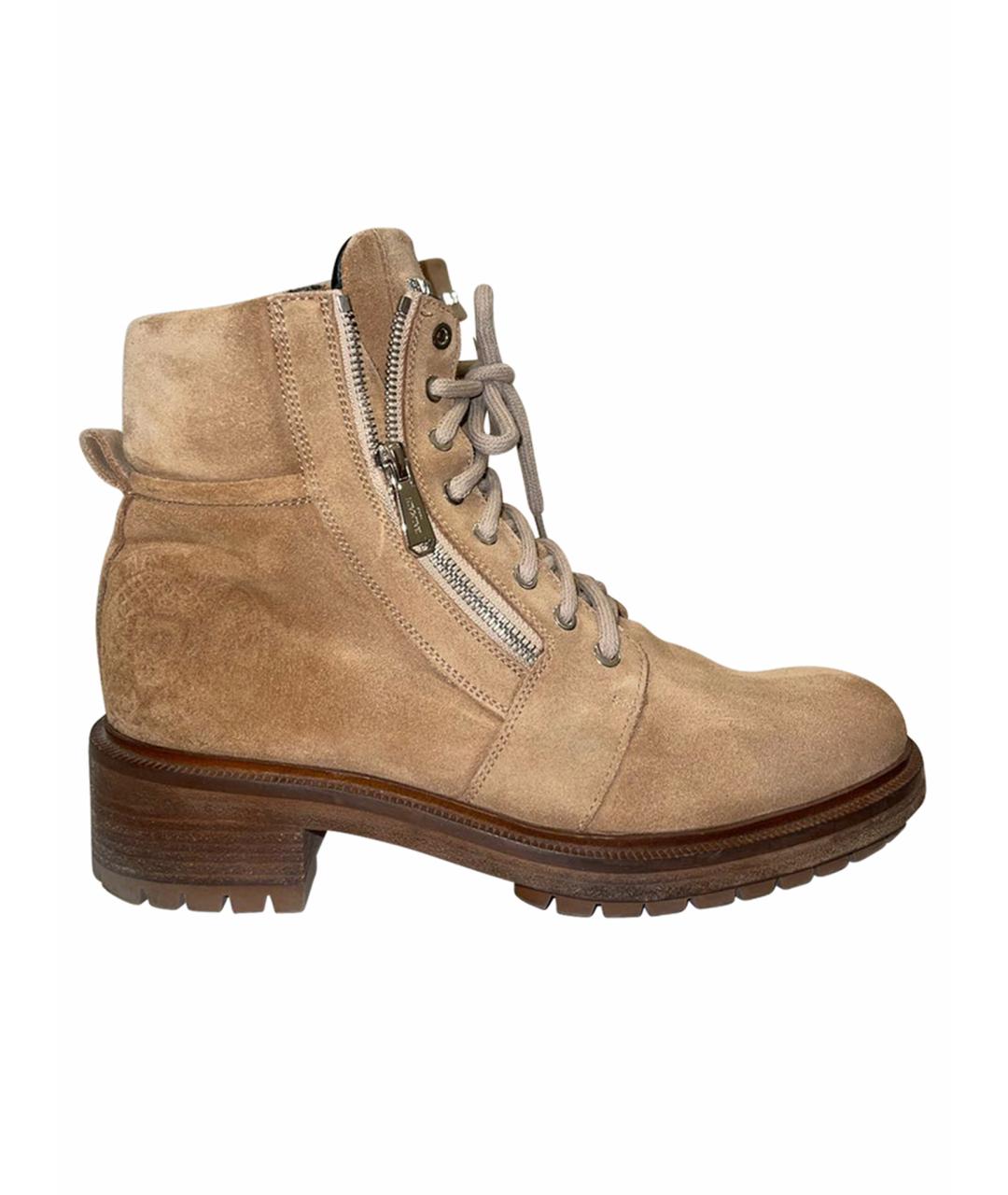 BALMAIN Бежевые замшевые ботинки, фото 1