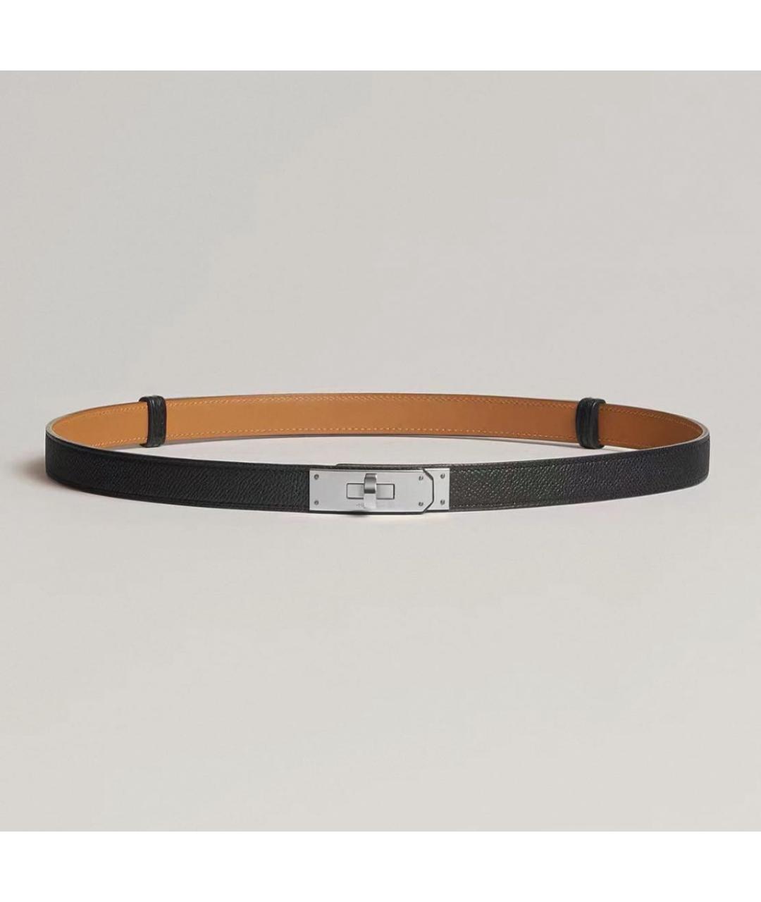 HERMES Черный кожаный ремень, фото 4